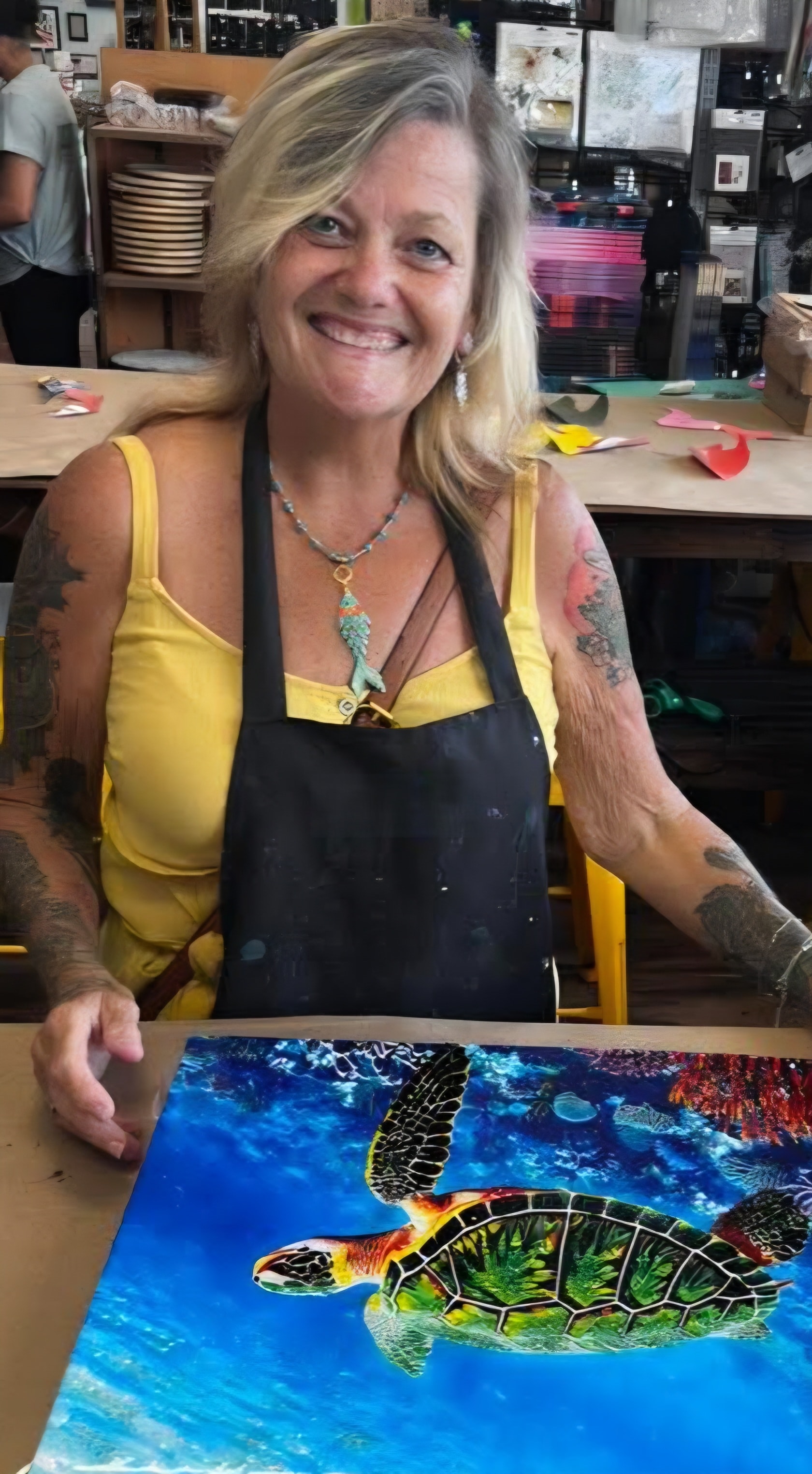 Guests enjoying an art workshop at Self Expressions